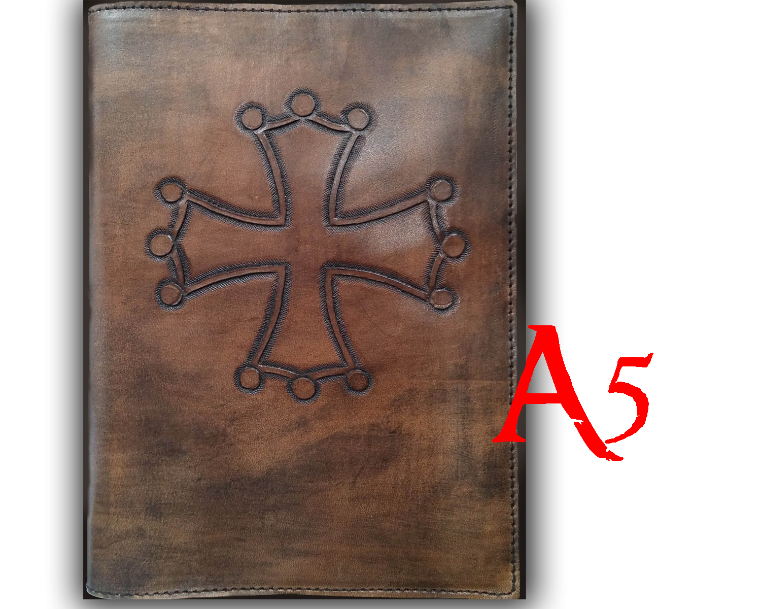 leather cover with Occitan cross for book or diary